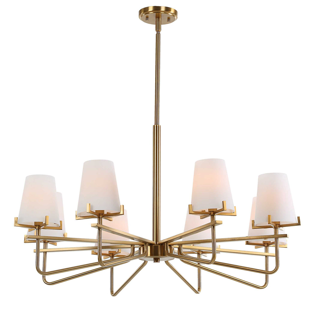 American Home Furniture Uttermost Lassen 8 Light Brass Chandelier