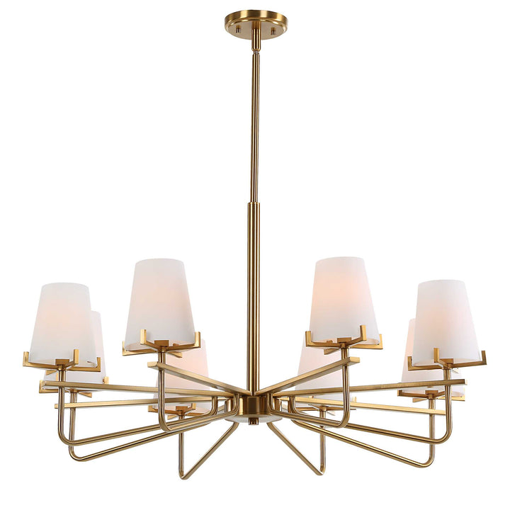American Home Furniture Uttermost Lassen 8 Light Brass Chandelier