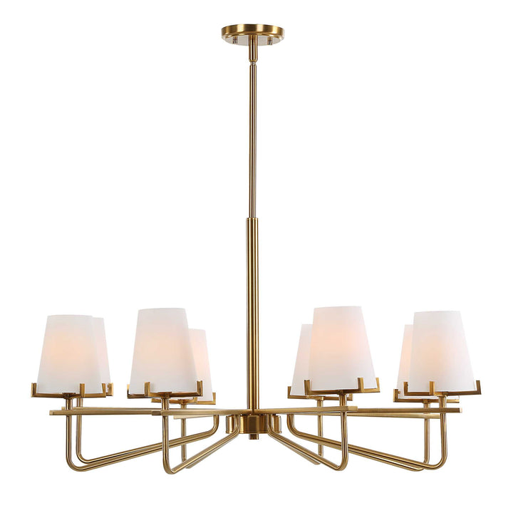 American Home Furniture Uttermost Lassen 8 Light Brass Chandelier