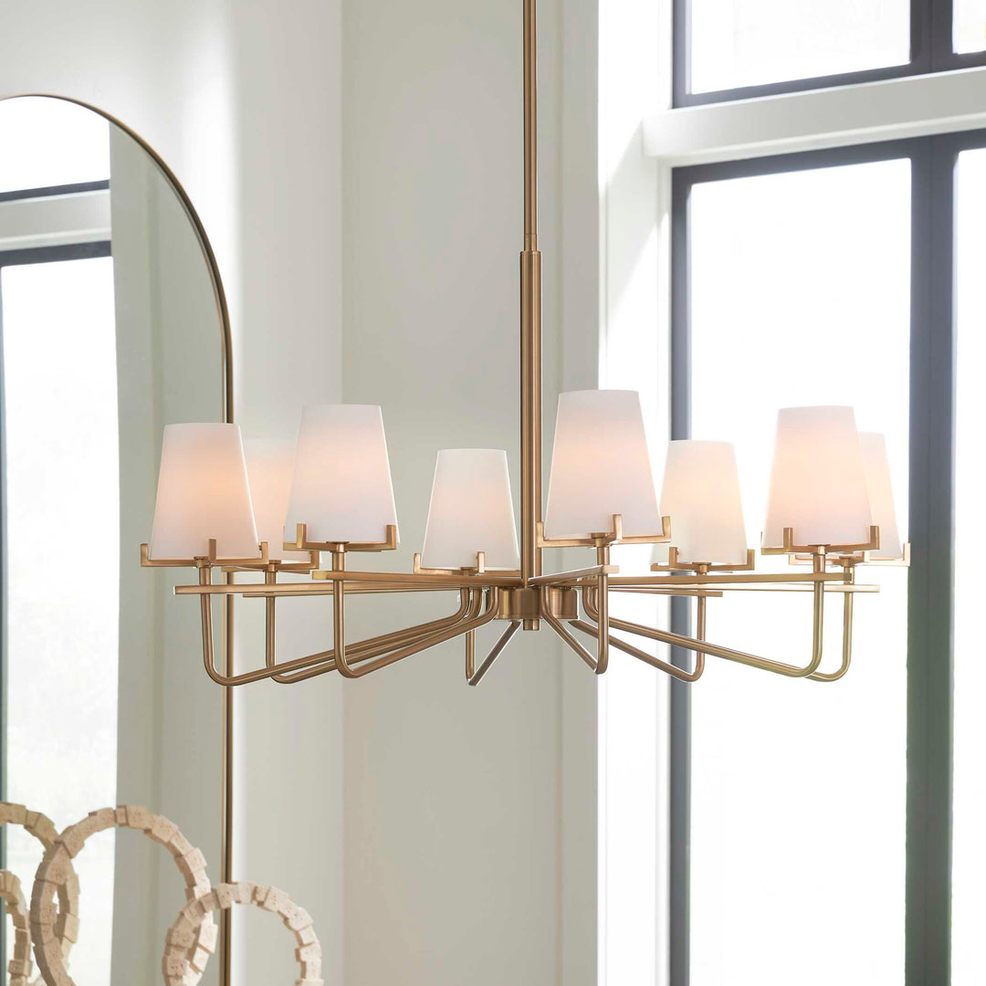 American Home Furniture Uttermost Lassen 8 Light Brass Chandelier