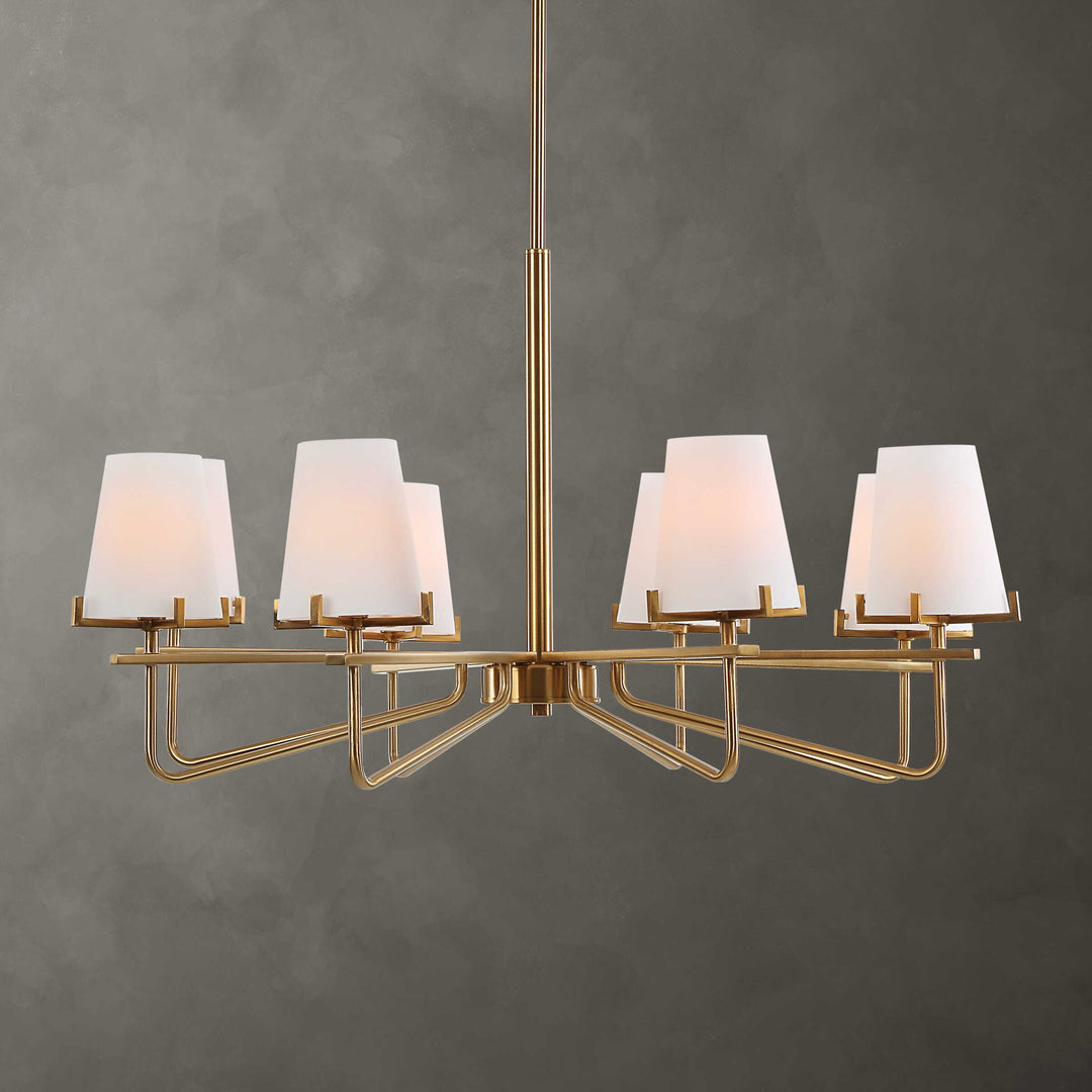 American Home Furniture Uttermost Lassen 8 Light Brass Chandelier