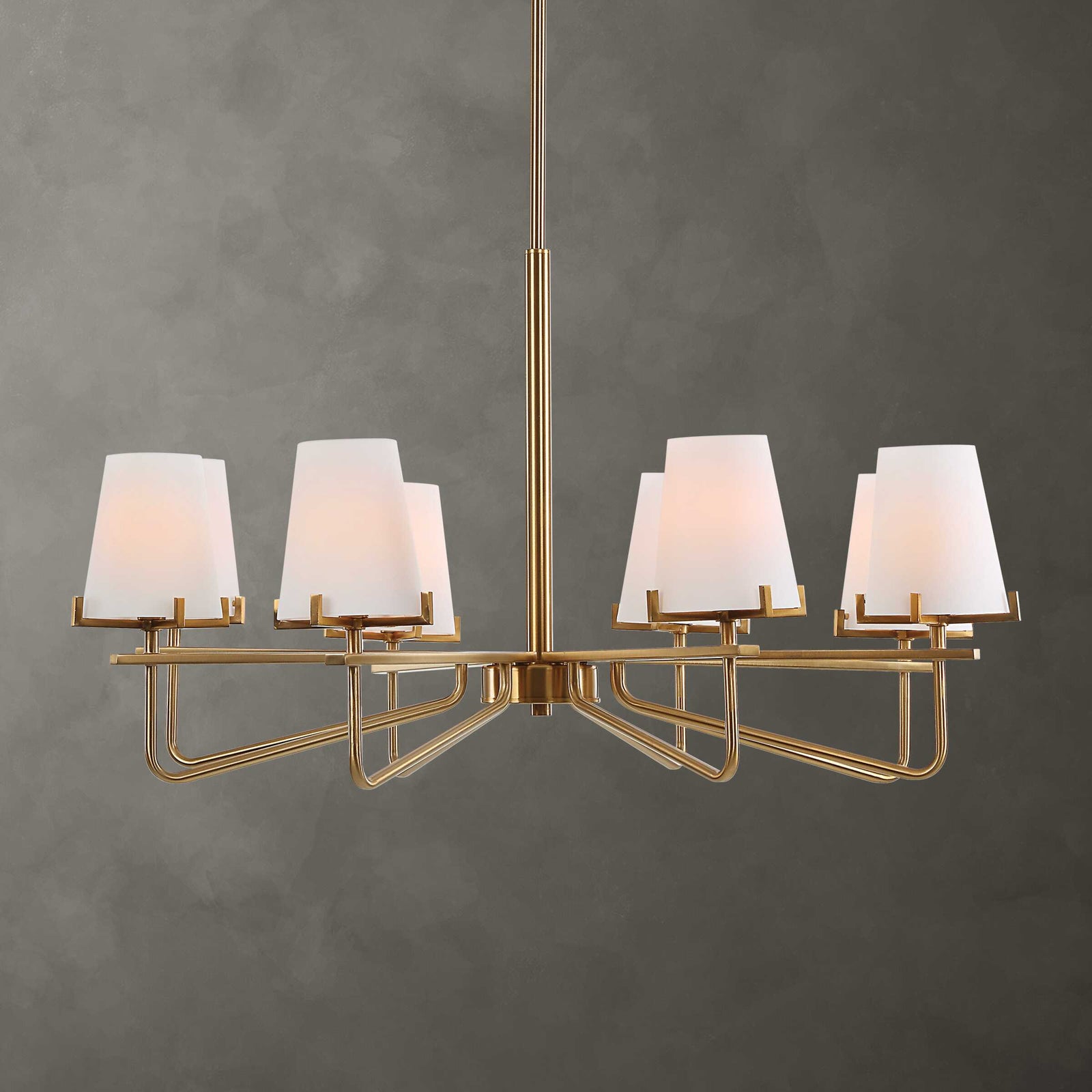 American Home Furniture Uttermost Lassen 8 Light Brass Chandelier