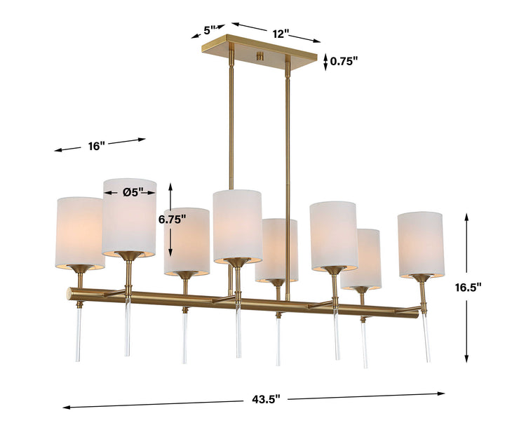 American Home Furniture Uttermost Awyr 8 Light Linear Chandelier
