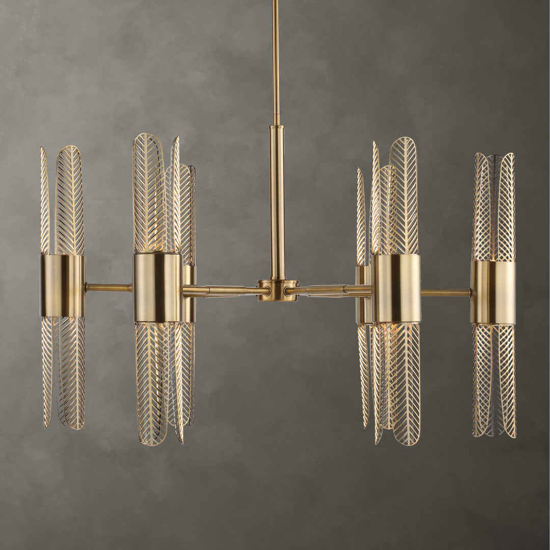 American Home Furniture Uttermost Cret 12 Light Brass Chandelier
