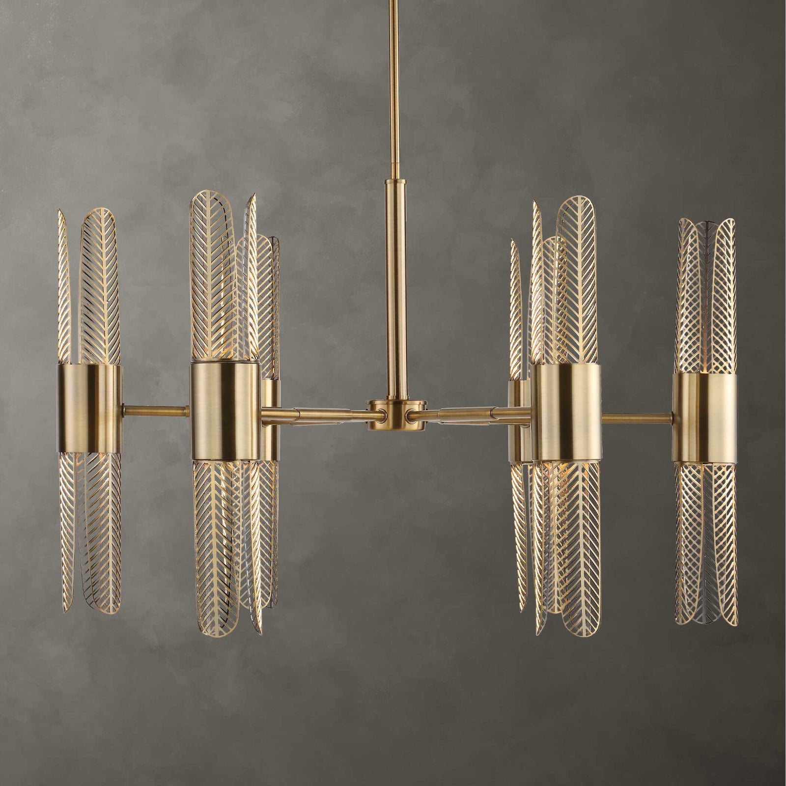 American Home Furniture Uttermost Cret 12 Light Brass Chandelier