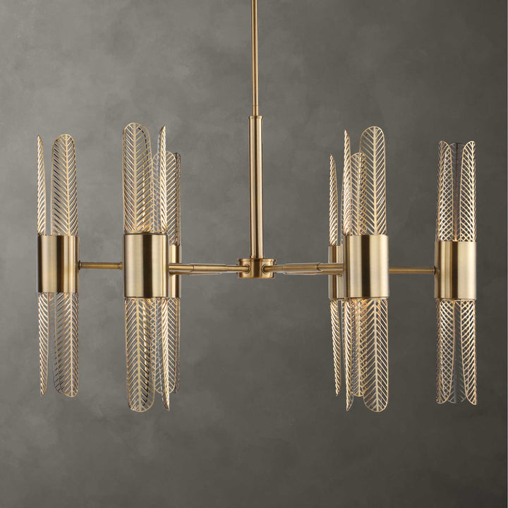 American Home Furniture Uttermost Cret 12 Light Brass Chandelier