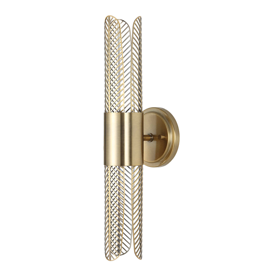 American Home Furniture Uttermost Cret 2 Light LED Brass Sconce