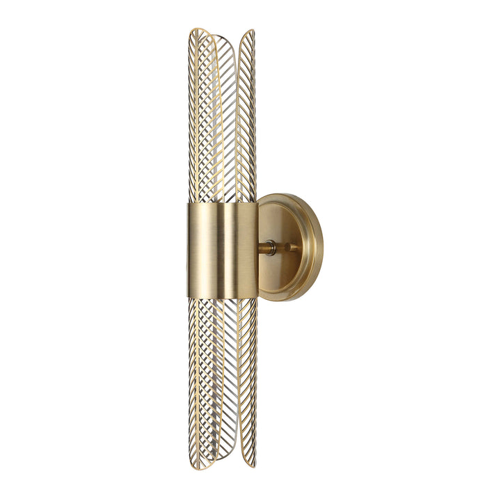 American Home Furniture Uttermost Cret 2 Light LED Brass Sconce