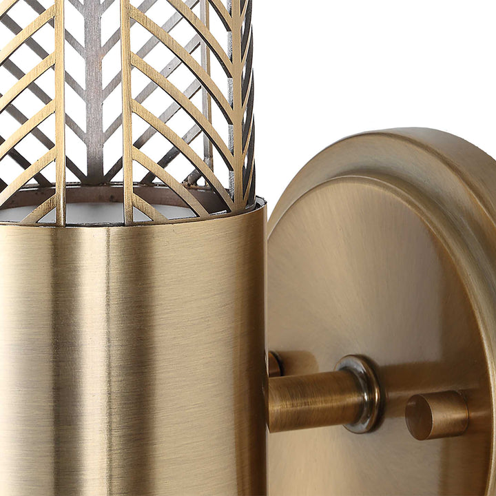 American Home Furniture Uttermost Cret 2 Light LED Brass Sconce