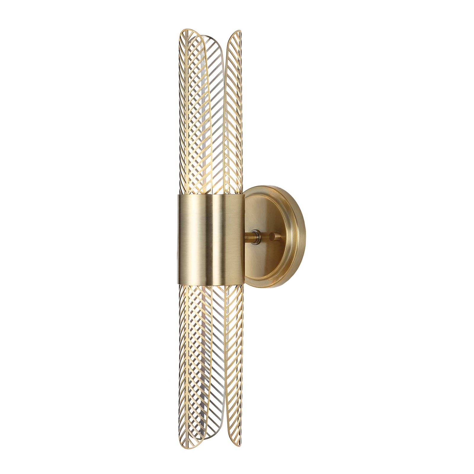American Home Furniture Uttermost Cret 2 Light LED Brass Sconce