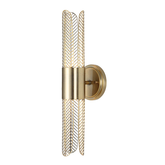 American Home Furniture Uttermost Cret 2 Light LED Brass Sconce