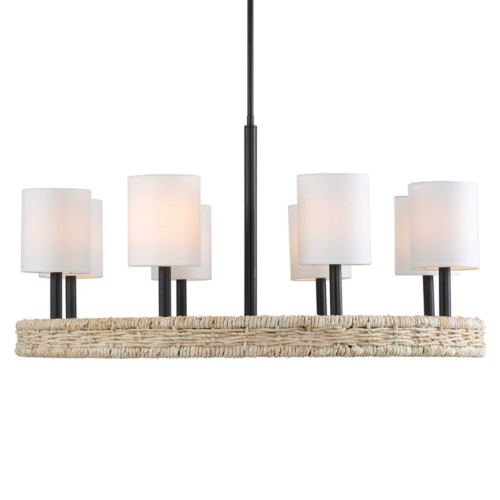 American Home Furniture Uttermost Faiyam 8 Light Rattan Chandelier