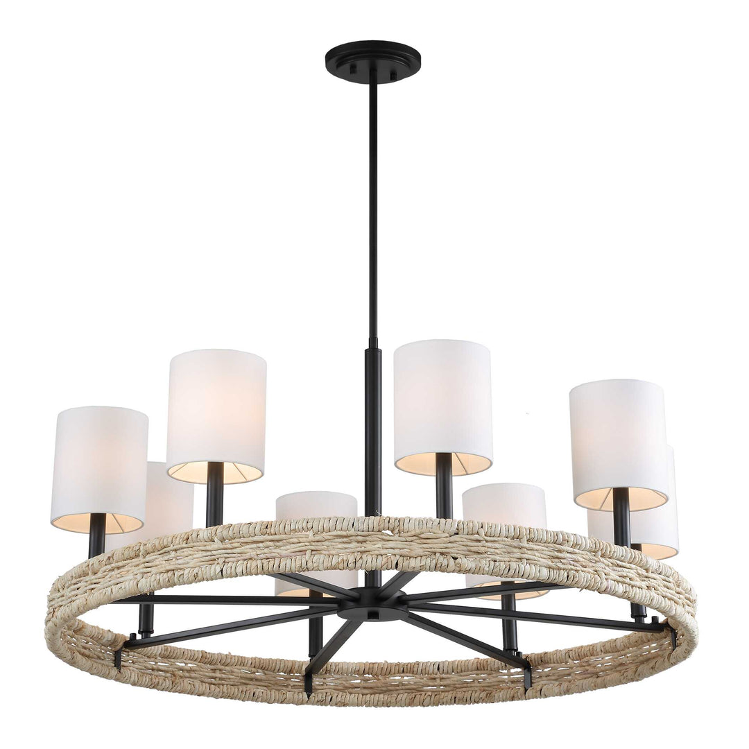 American Home Furniture Uttermost Faiyam 8 Light Rattan Chandelier