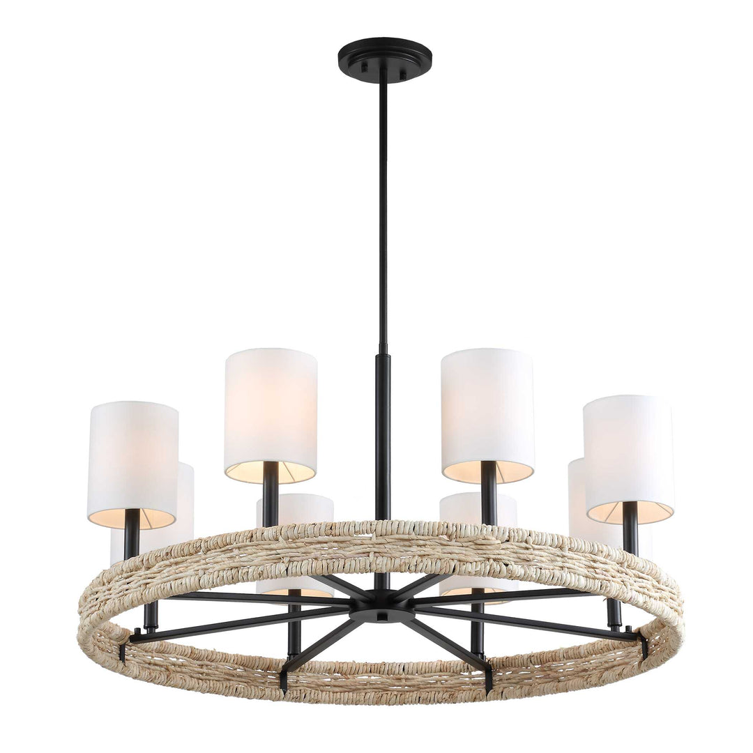 American Home Furniture Uttermost Faiyam 8 Light Rattan Chandelier