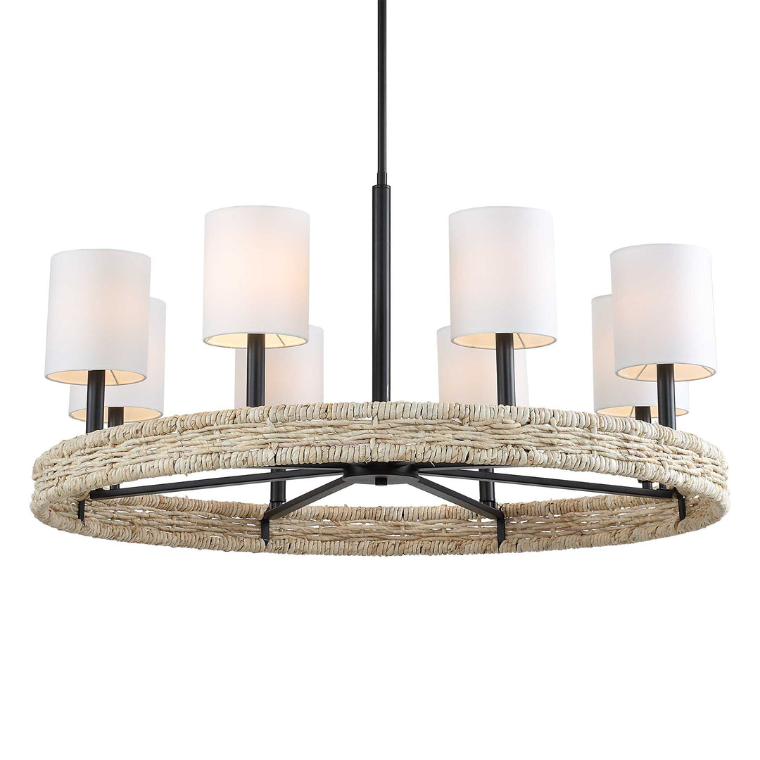 American Home Furniture Uttermost Faiyam 8 Light Rattan Chandelier
