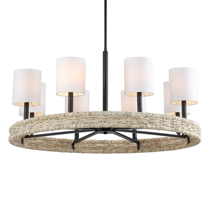 American Home Furniture Uttermost Faiyam 8 Light Rattan Chandelier