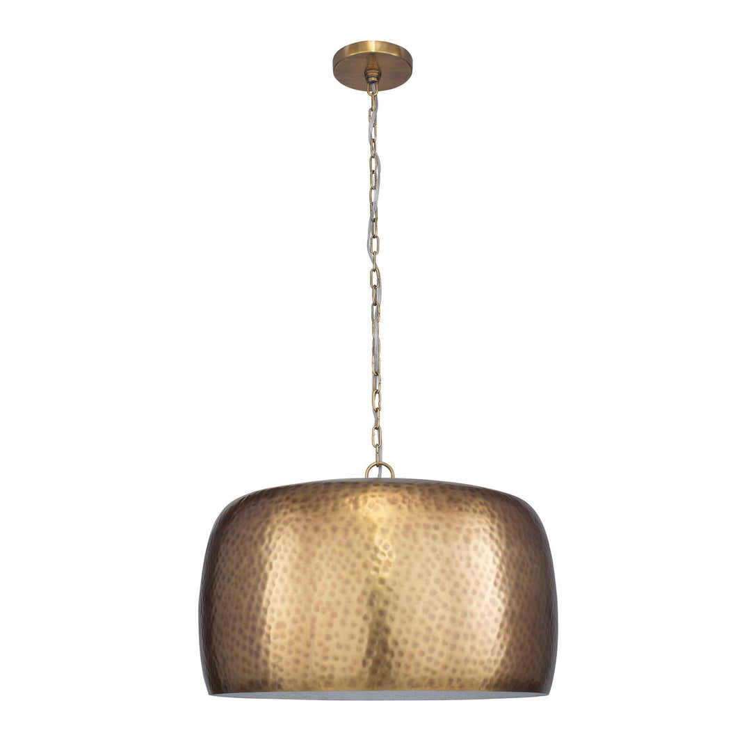 American Home Furniture Uttermost Lemont Hammered Brass 1 Light Pendant
