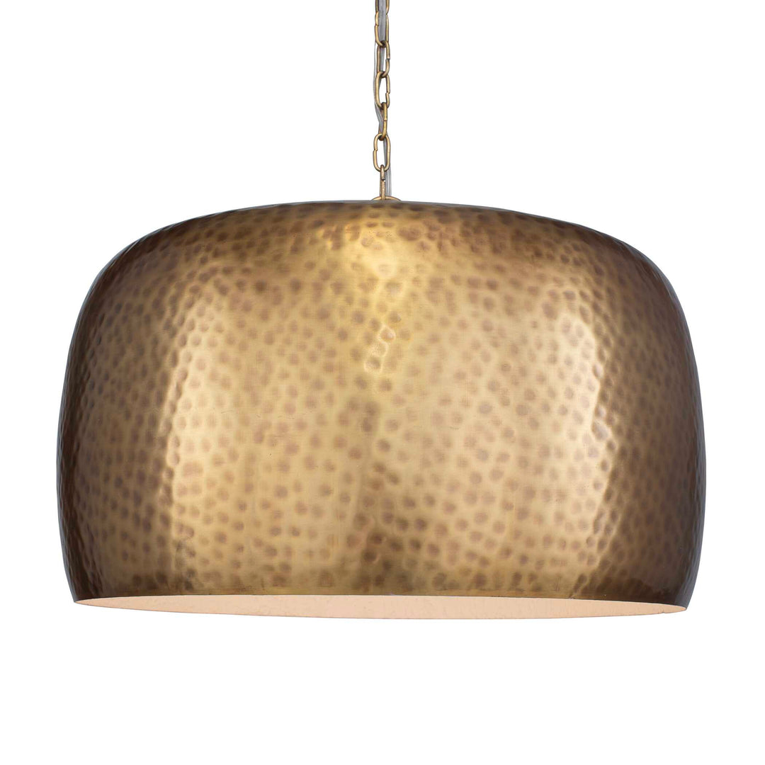 American Home Furniture Uttermost Lemont Hammered Brass 1 Light Pendant