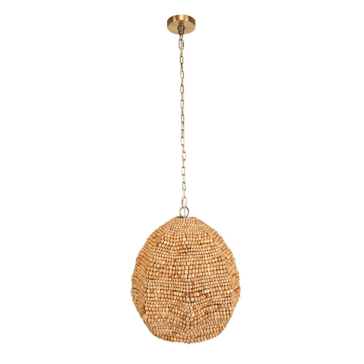 American Home Furniture Uttermost Kauri 1 Light Wooden Bead Pendant