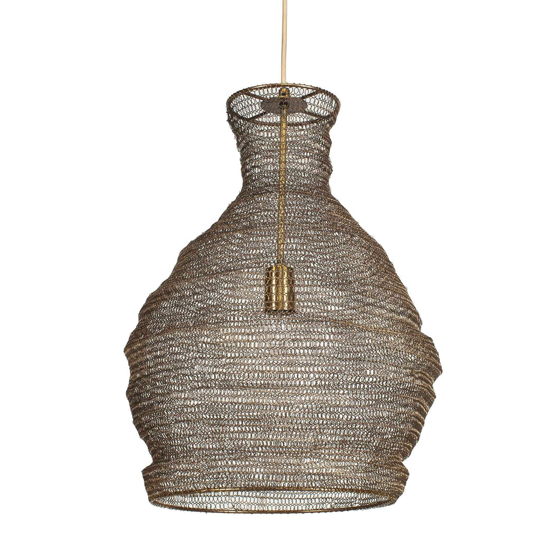 American Home Furniture Uttermost Murmur Woven Brass 1 Light Pendant