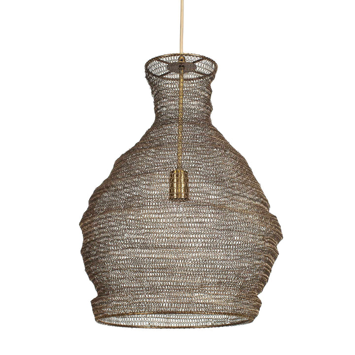 American Home Furniture Uttermost Murmur Woven Brass 1 Light Pendant