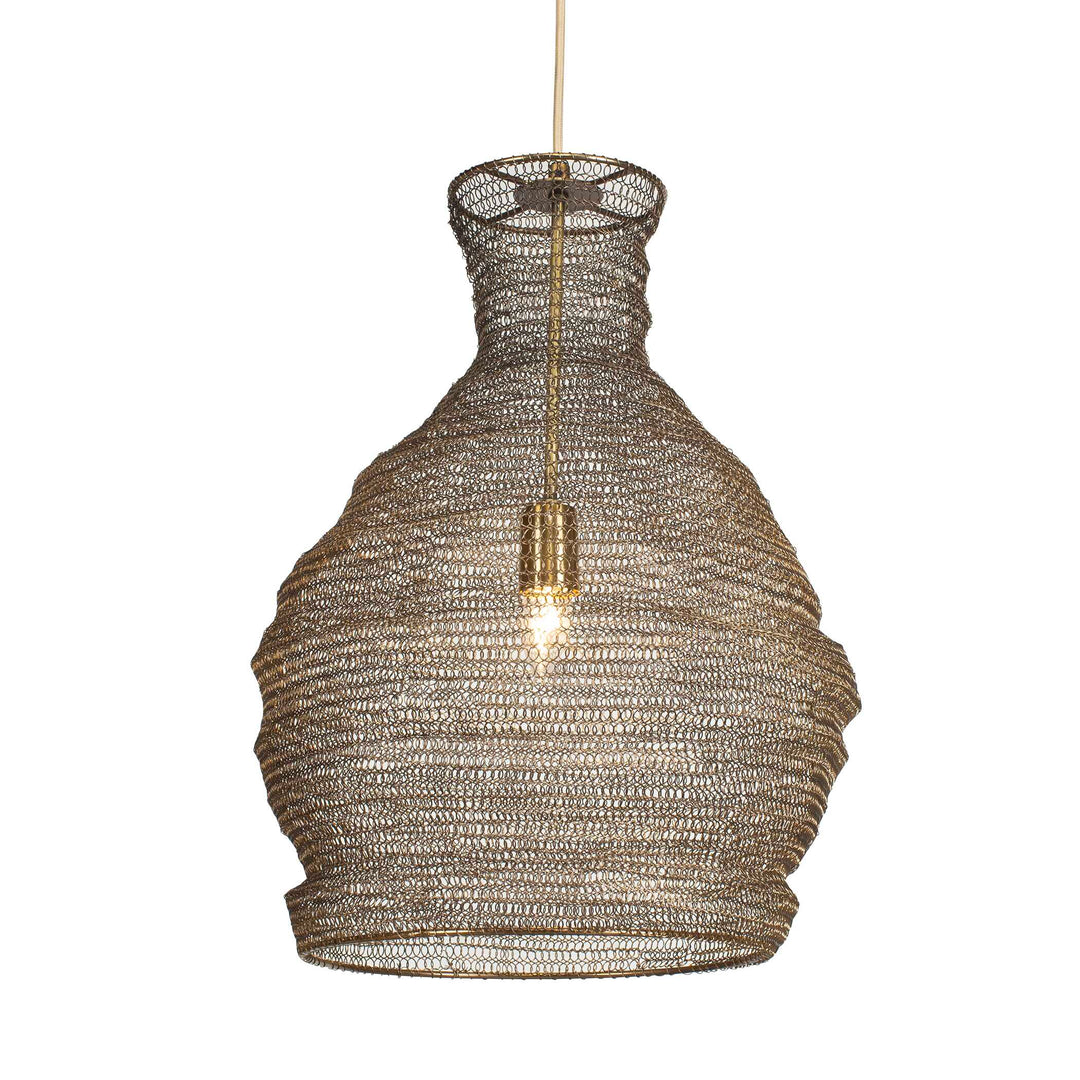 American Home Furniture Uttermost Murmur Woven Brass 1 Light Pendant