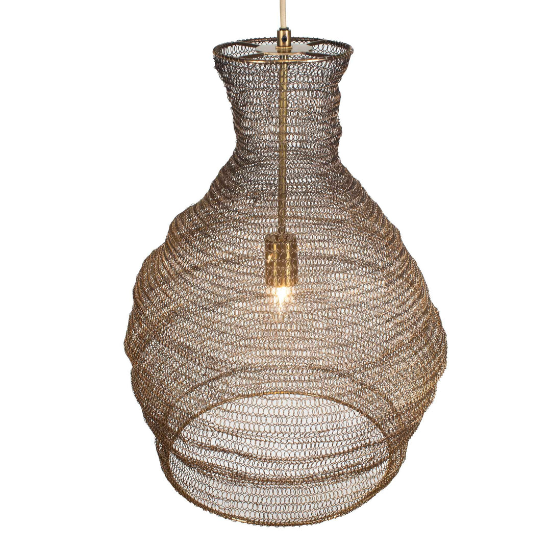 American Home Furniture Uttermost Murmur Woven Brass 1 Light Pendant