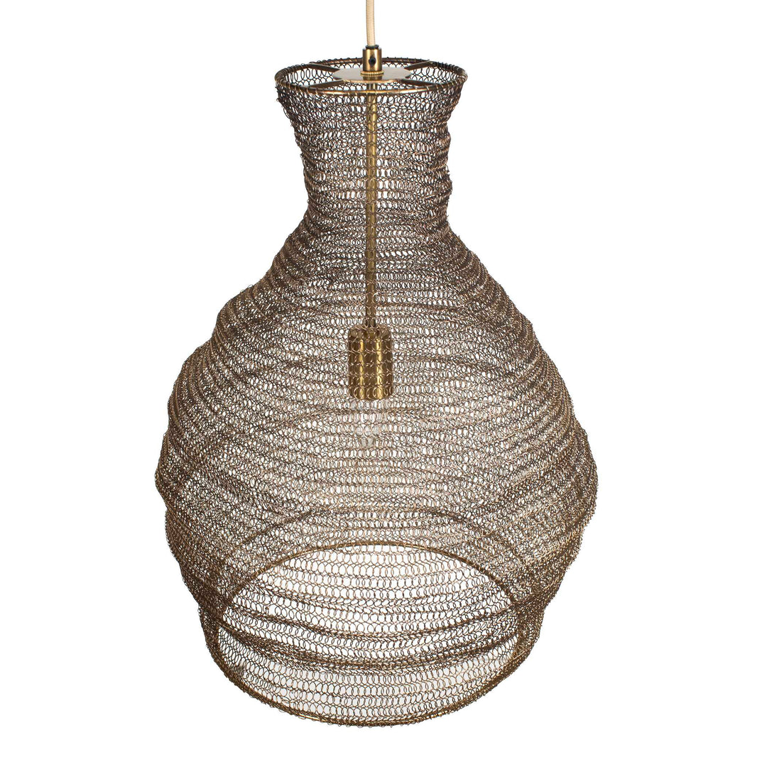 American Home Furniture Uttermost Murmur Woven Brass 1 Light Pendant