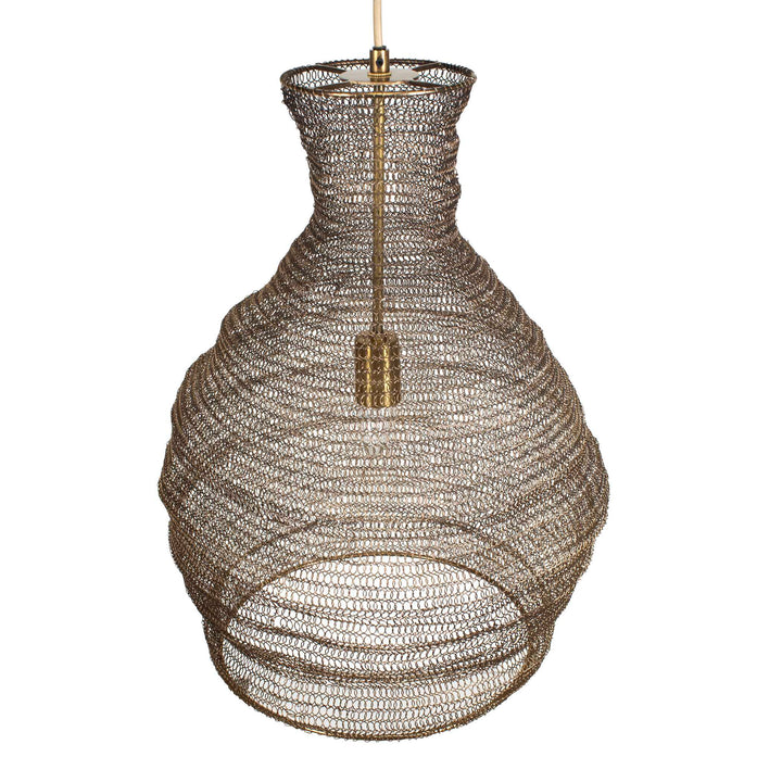 American Home Furniture Uttermost Murmur Woven Brass 1 Light Pendant