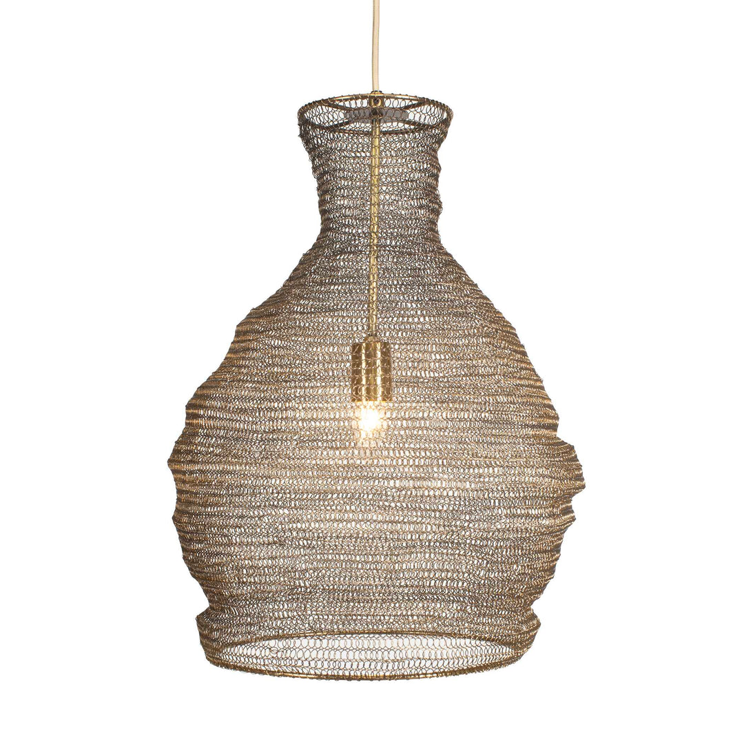 American Home Furniture Uttermost Murmur Woven Brass 1 Light Pendant
