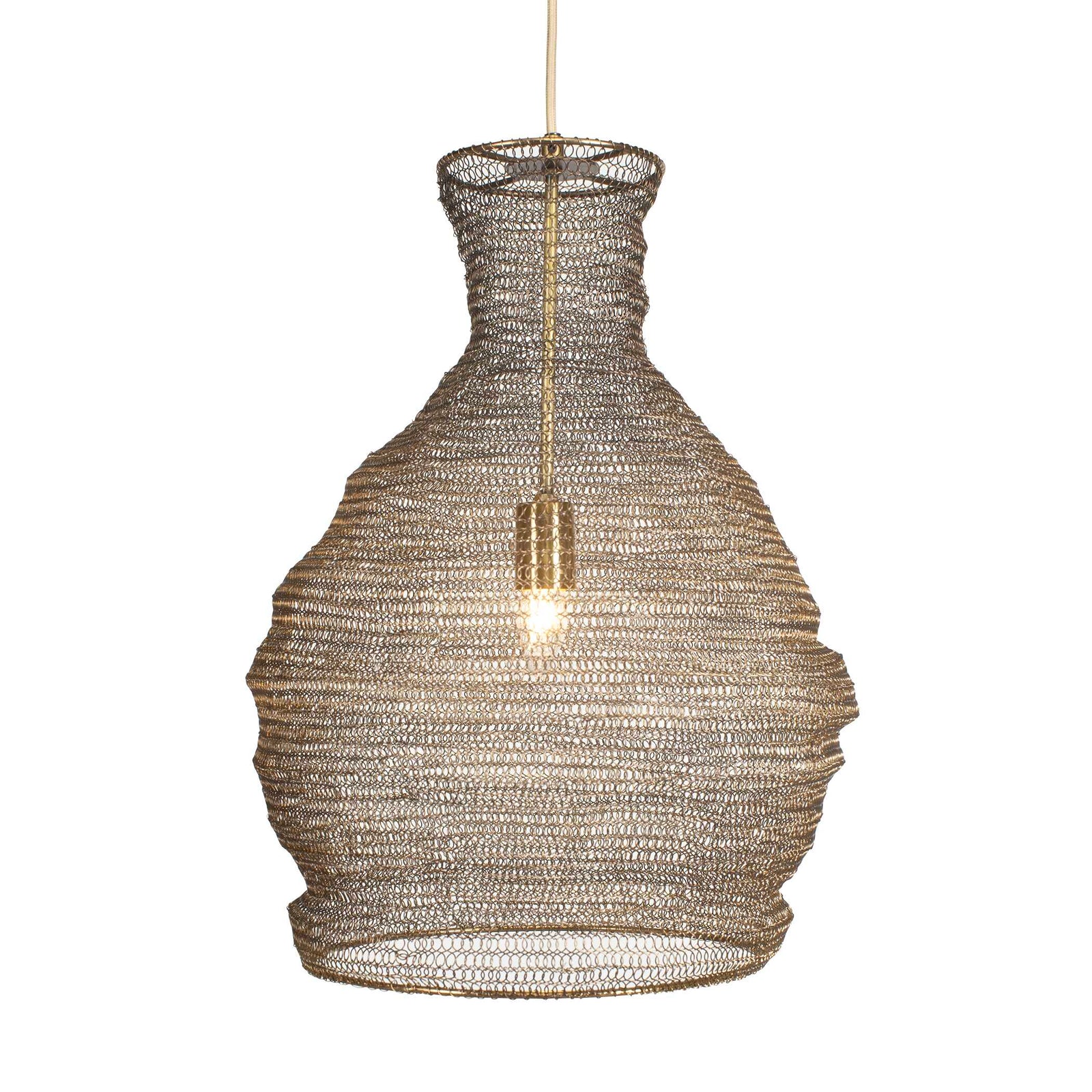 American Home Furniture Uttermost Murmur Woven Brass 1 Light Pendant