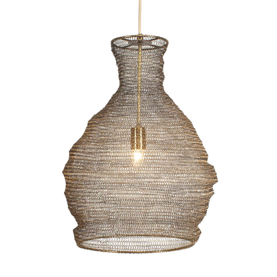 American Home Furniture Uttermost Murmur Woven Brass 1 Light Pendant