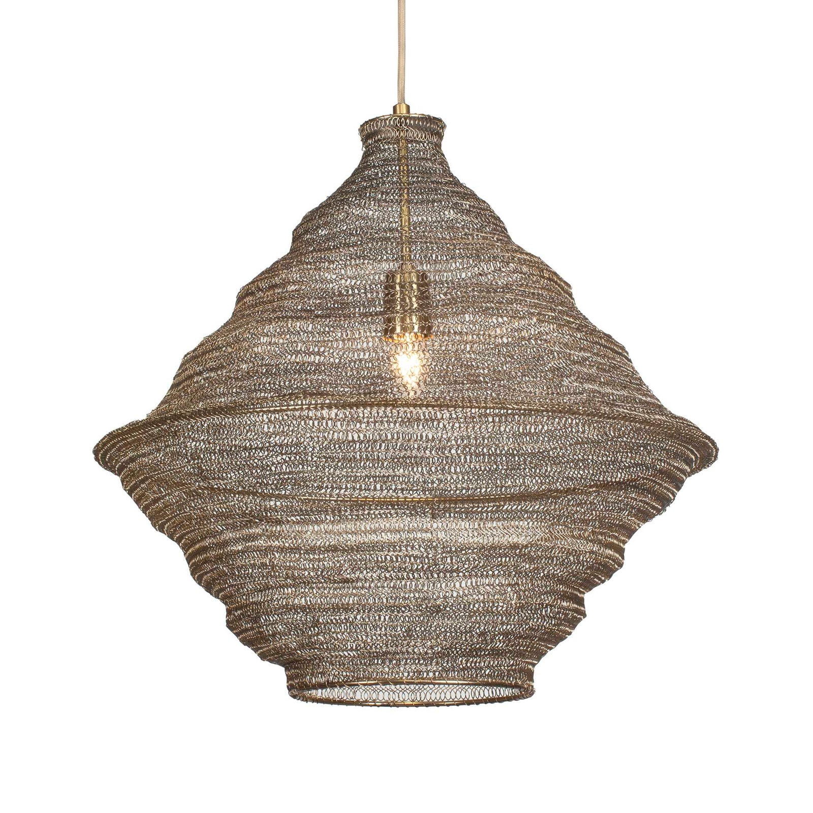 American Home Furniture Uttermost Sigh Woven Brass 1 Light Pendant