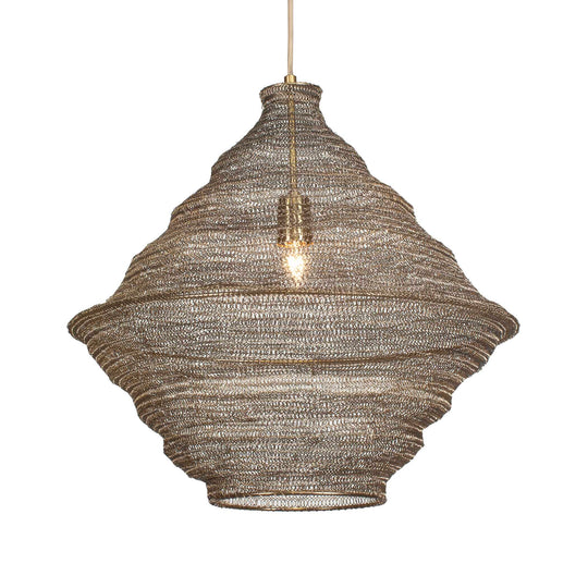 American Home Furniture Uttermost Sigh Woven Brass 1 Light Pendant