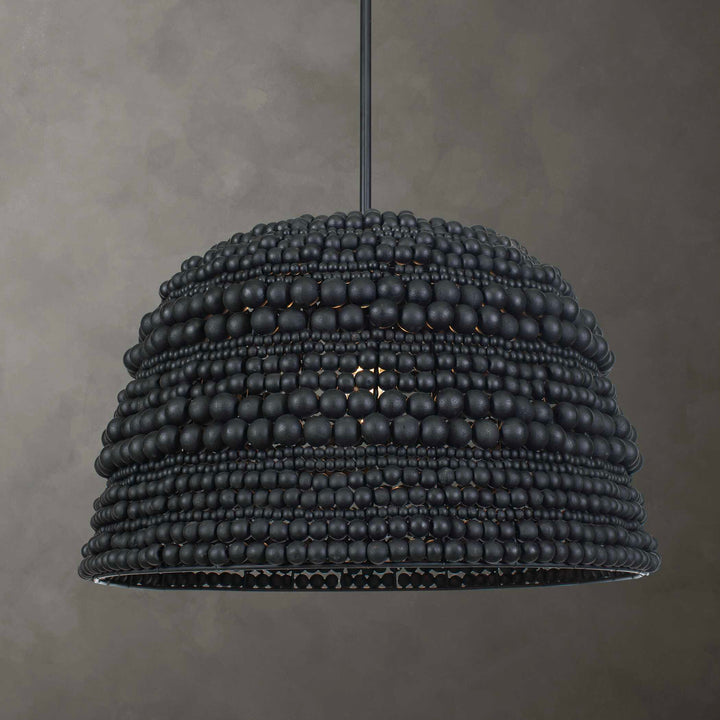 American Home Furniture Uttermost Persephone Black Bead 1 Light Pendant
