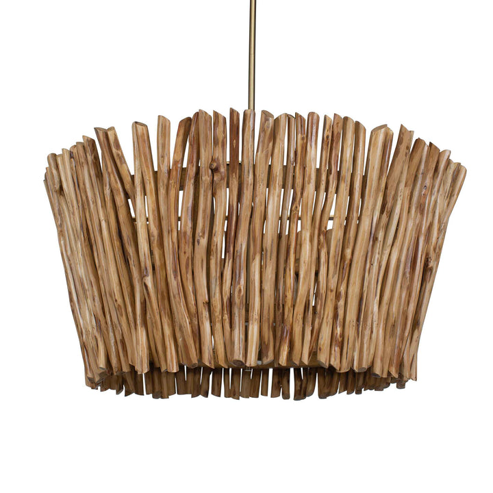 American Home Furniture Uttermost Rhea 4 Light Wood Branch Chandelier
