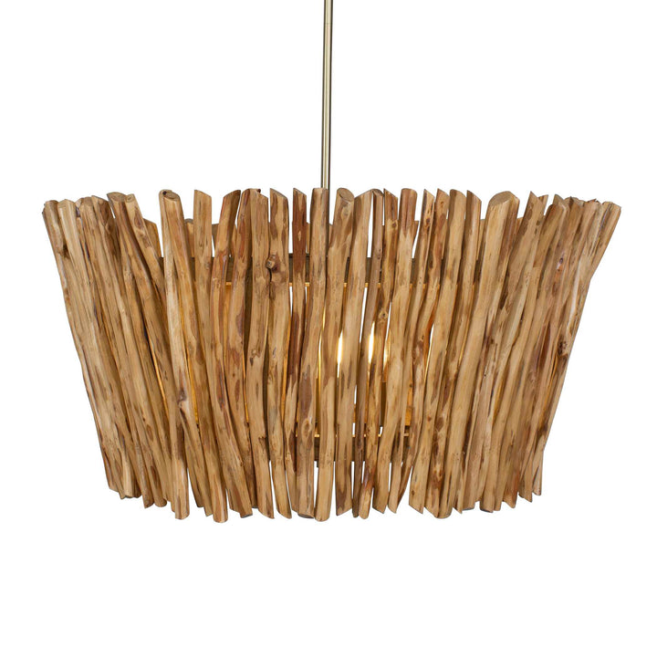 American Home Furniture Uttermost Rhea 4 Light Wood Branch Chandelier