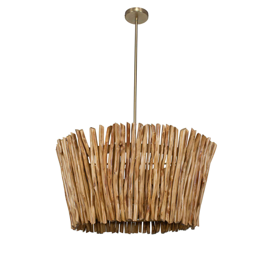 American Home Furniture Uttermost Rhea 4 Light Wood Branch Chandelier
