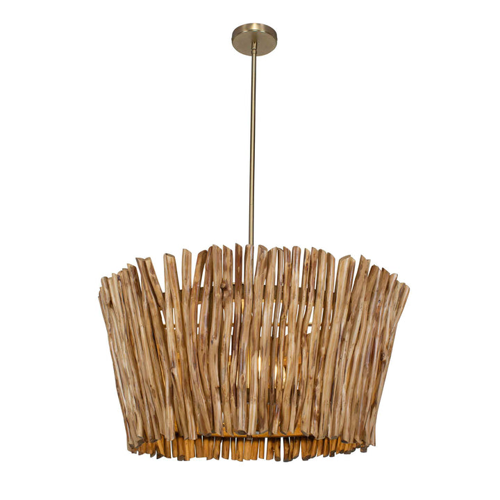 American Home Furniture Uttermost Rhea 4 Light Wood Branch Chandelier