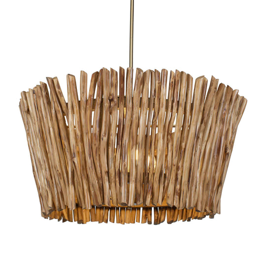 American Home Furniture Uttermost Rhea 4 Light Wood Branch Chandelier