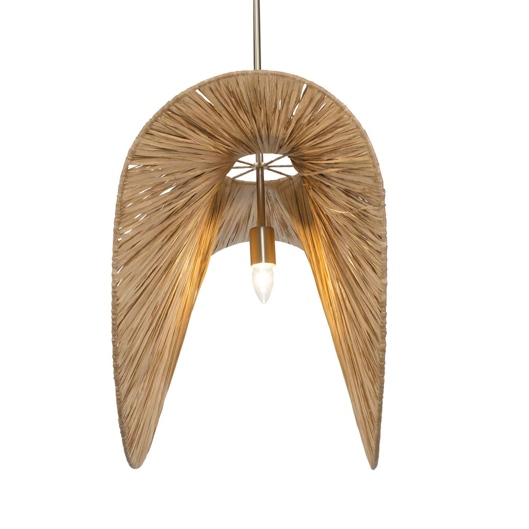 American Home Furniture Uttermost Bend 1 Light Raffia Pendant