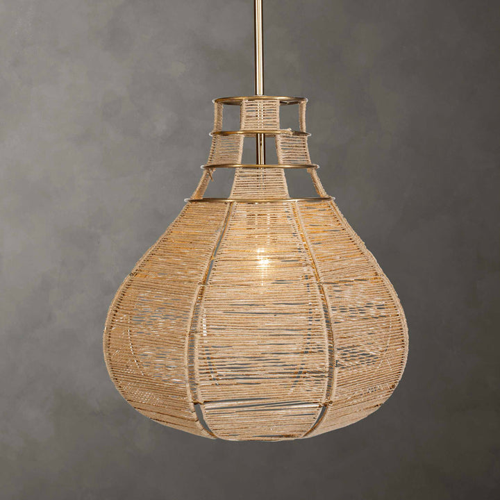 American Home Furniture Uttermost Hestia 1 Light Natural Rope Pendant