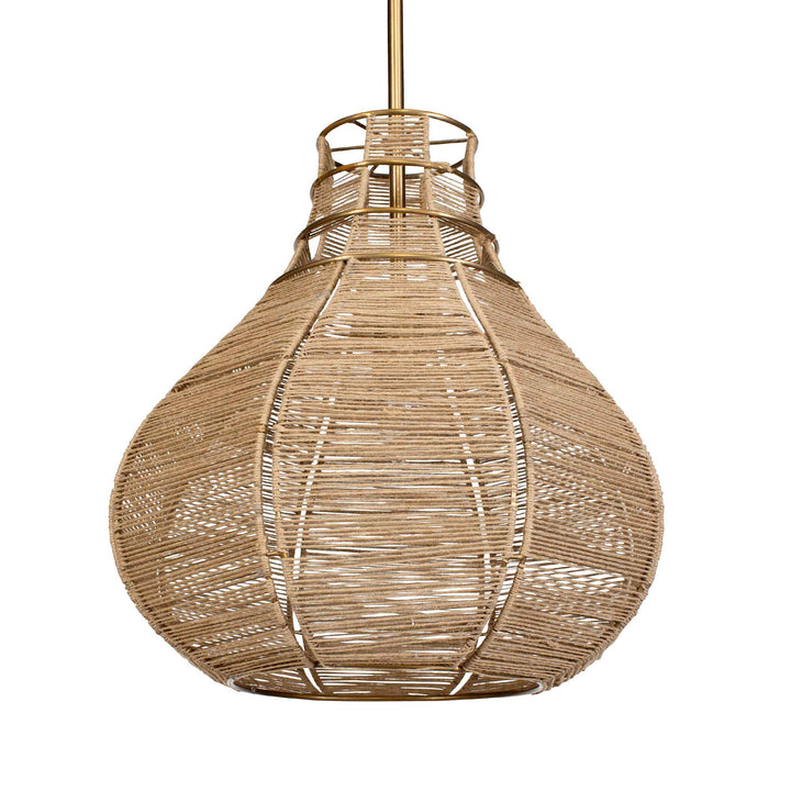 American Home Furniture Uttermost Hestia 1 Light Natural Rope Pendant