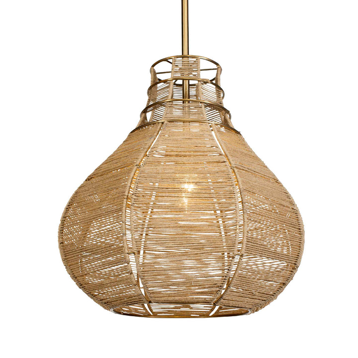 American Home Furniture Uttermost Hestia 1 Light Natural Rope Pendant