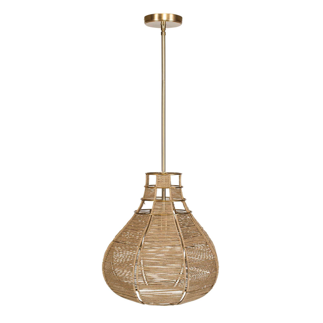 American Home Furniture Uttermost Hestia 1 Light Natural Rope Pendant
