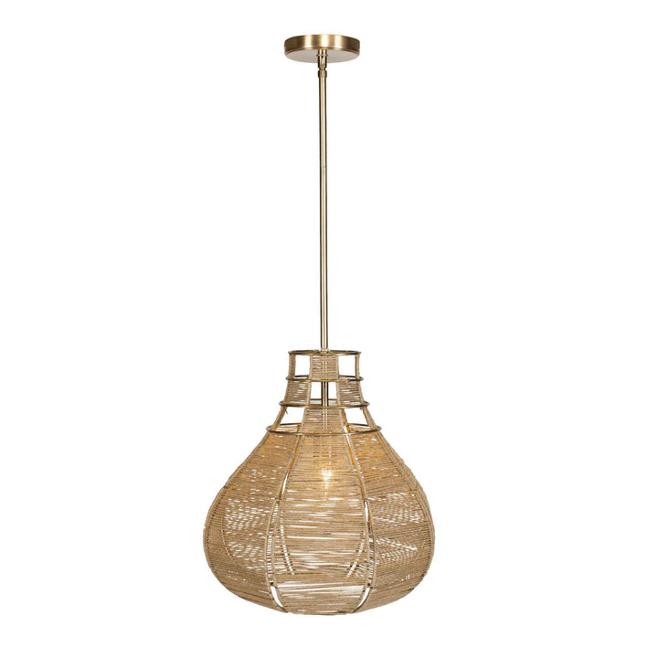 American Home Furniture Uttermost Hestia 1 Light Natural Rope Pendant