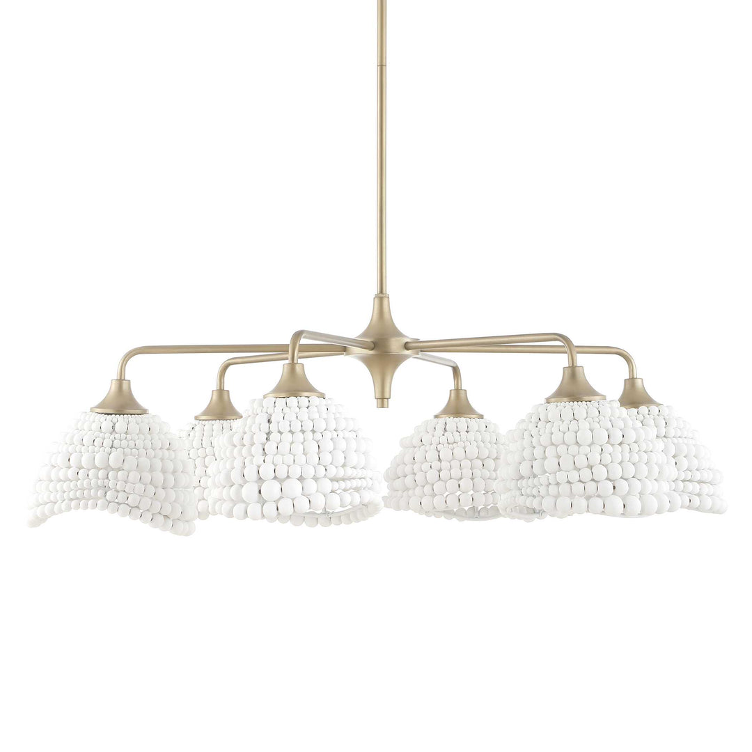 Biddeford 6 Light White Beaded Pendant