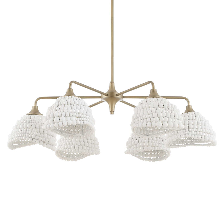 Biddeford 6 Light White Beaded Pendant