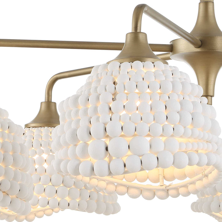Biddeford 6 Light White Beaded Pendant