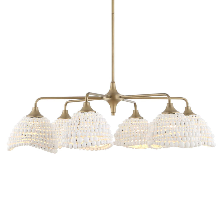 Biddeford 6 Light White Beaded Pendant